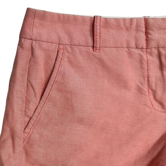 2/$30 J. Crew 3" Oxford Cotton Shorts Salmon Pink Low-Rise Summer Chino Size 2 - Picture 2 of 7